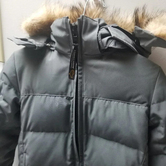 Canada Goose Grey Black Solaris Steel Goose Down Winter Parka Jacket 2XS - Picture 7 of 11